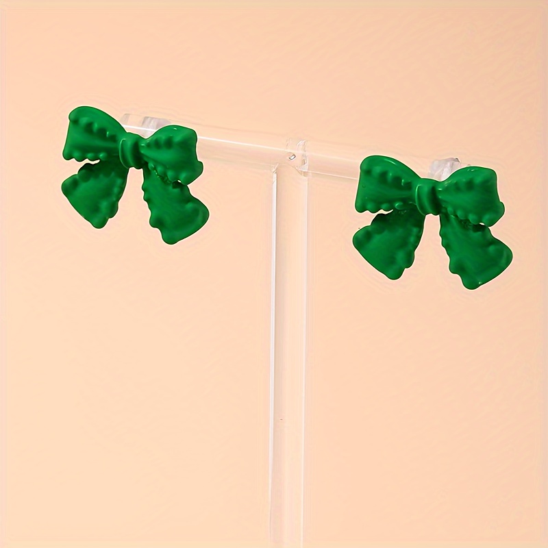 Bow Shaped Stud Earrings Vintage Style Party Accessories